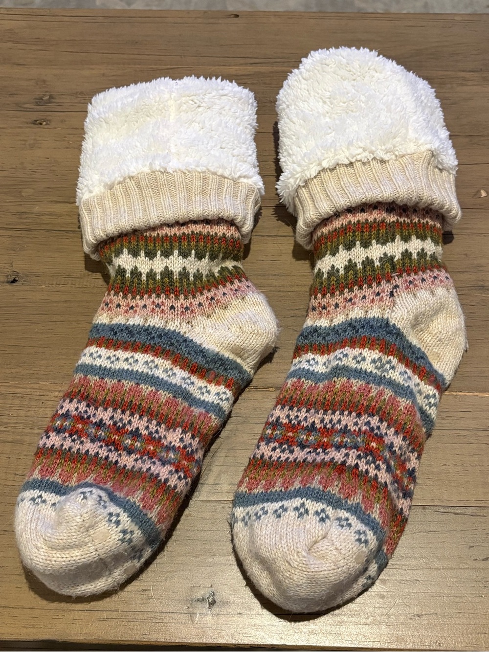 Indigo Multicolor Fair Isle Cozy Reading Socks